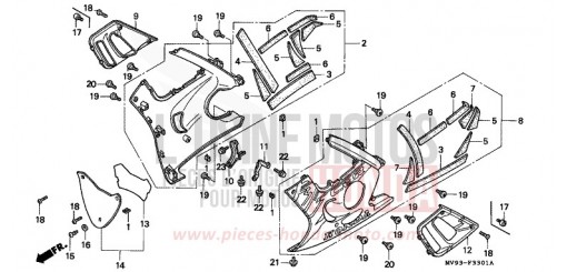 CAPOT INFERIEUR (CBR600FS/3S/T/3T/SET) CBR600FT de 1996